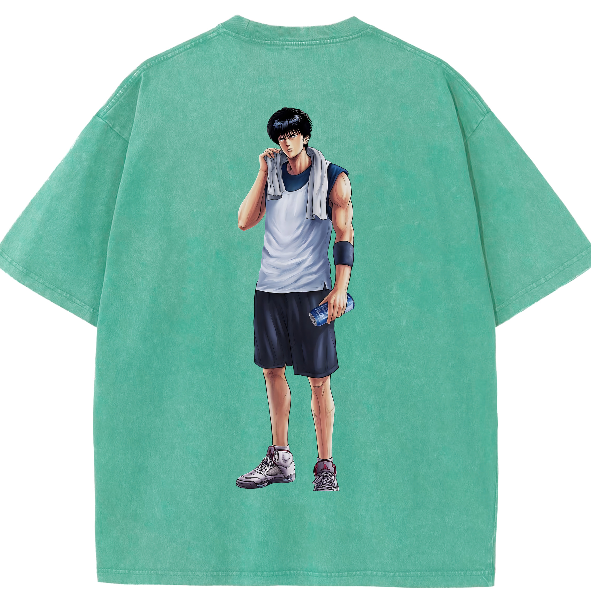 SLAM DUNK／スラムダンク 綿100% ヴィンテージ風 半袖Tシャツ（背面プリント）